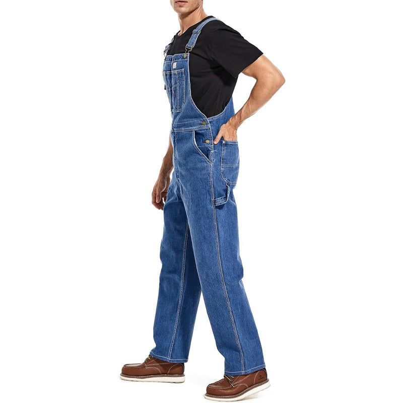 🔥Last Day Promotion🔥Men's Denim Bib Overalls, Workwear with Adjustable Straps and Convenient Tool Pockets