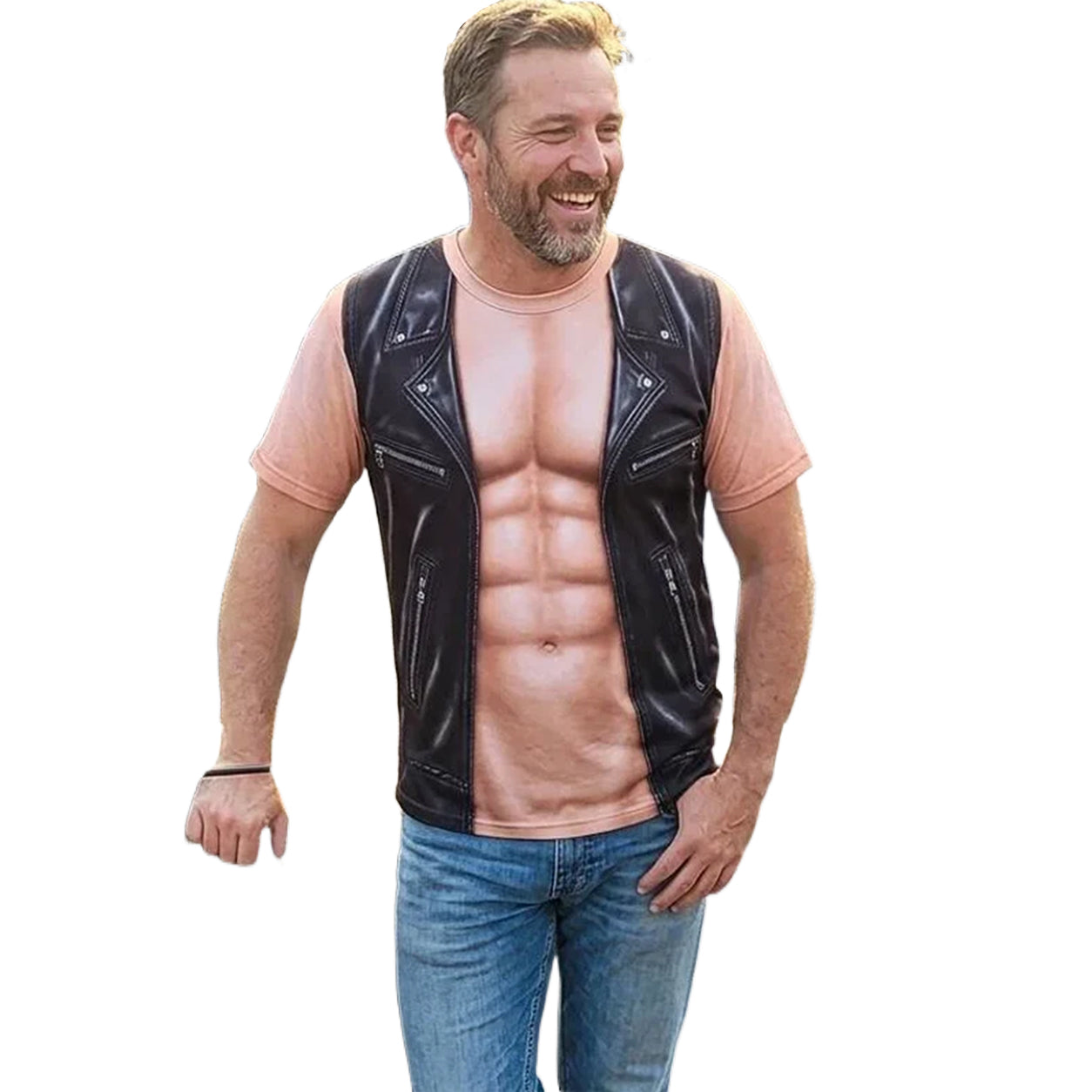 Men's Funny Fake Muscle Print T-Shirt