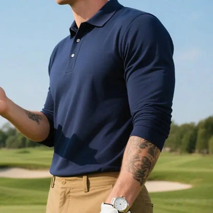 🔥 BESTSELLER | 10PCS $24.63 | Men's Lightweight Long-Sleeve Polo Shirt