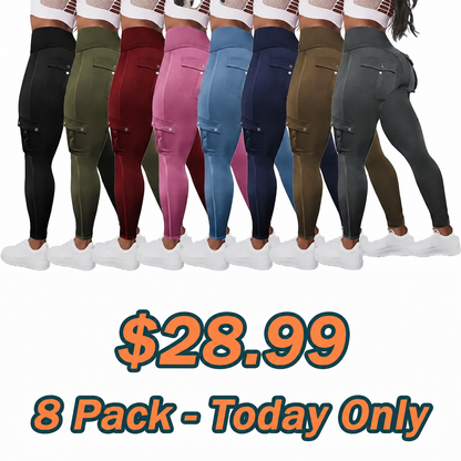 💕Solid Flap Pocket High Waist Sports Leggings