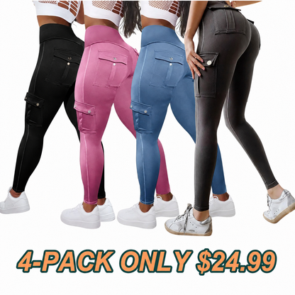💕Solid Flap Pocket High Waist Sports Leggings