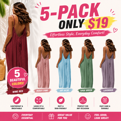 🔥Last Day 95% OFF🔥Women's Solid Color Cami Lounge Dress