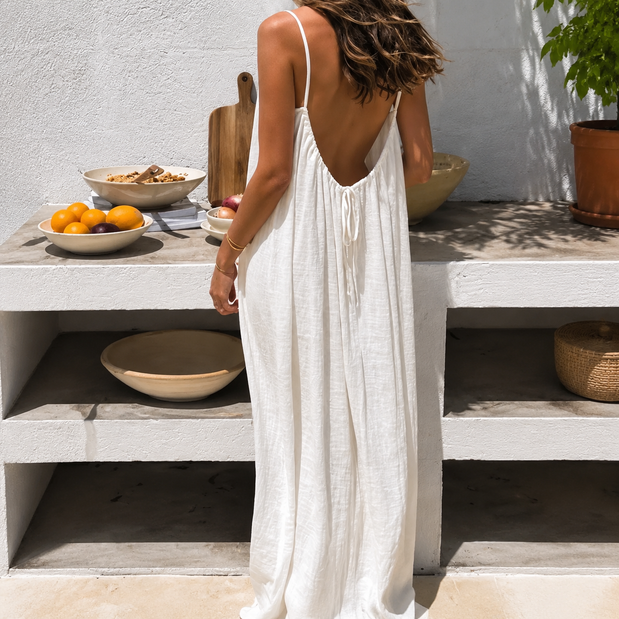 🔥Last Day 95% OFF🔥Women's Solid Color Cami Lounge Dress