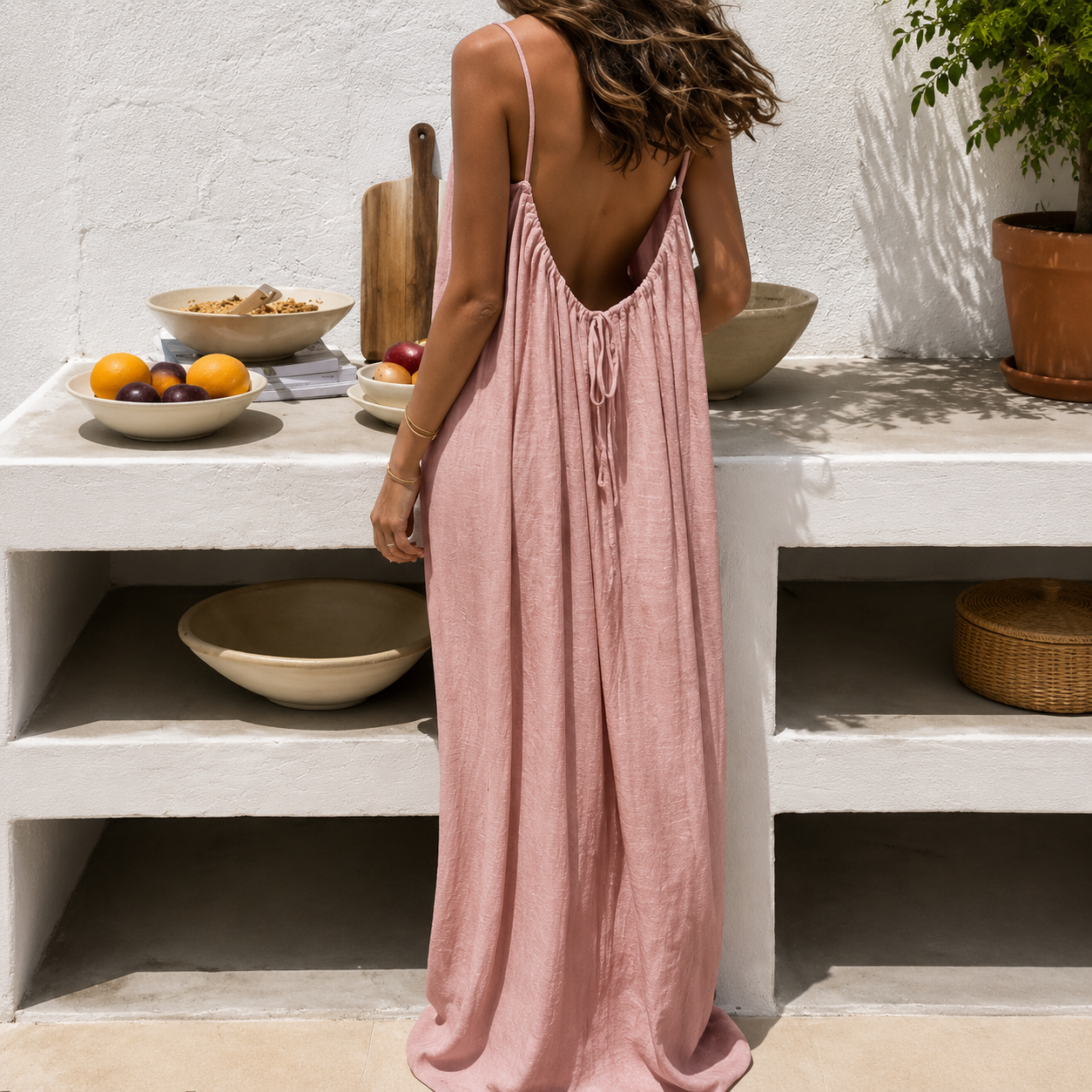 🔥Last Day 95% OFF🔥Women's Solid Color Cami Lounge Dress