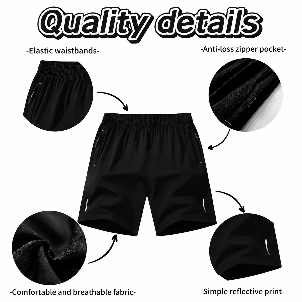 Men's 7-Pack  Dry-Fit Gym Shorts with Zipper Pockets ⭐⭐⭐⭐⭐