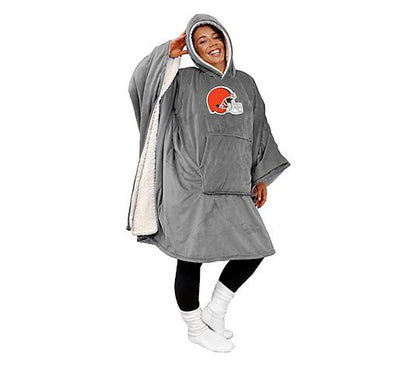 Final Clearance - 60" x 80" Wearable Hooded Blanket with Logo Patch