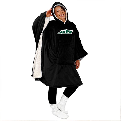 Final Clearance - 60" x 80" Wearable Hooded Blanket with Logo Patch