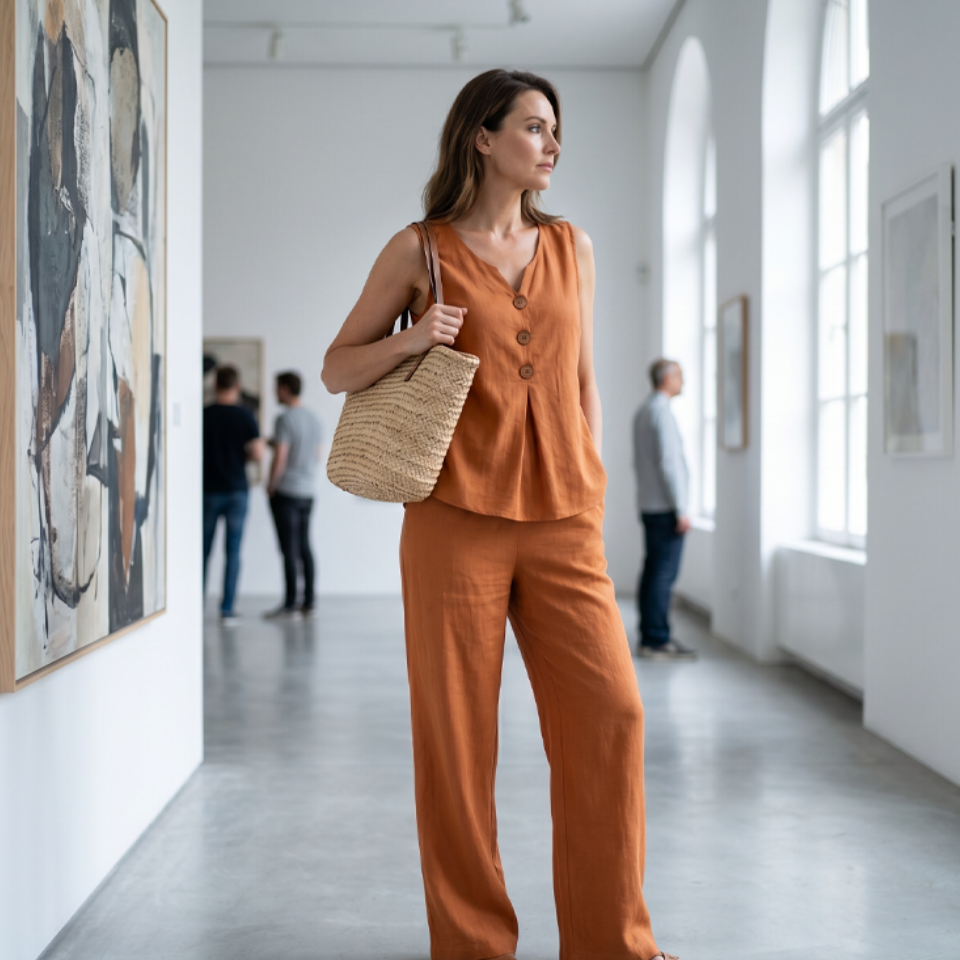 💗LAST DAY SALE ⚡50K+ SOLD💕Women's Sleeveless Button Top and Loose Pants Set